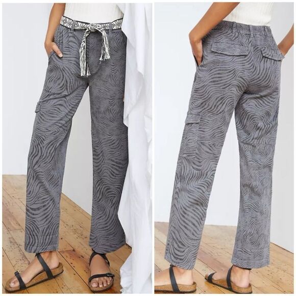 Anthropologie Pilcro Animal Zebra Printed Cargo Pants Size 28 - Picture 1 of 16